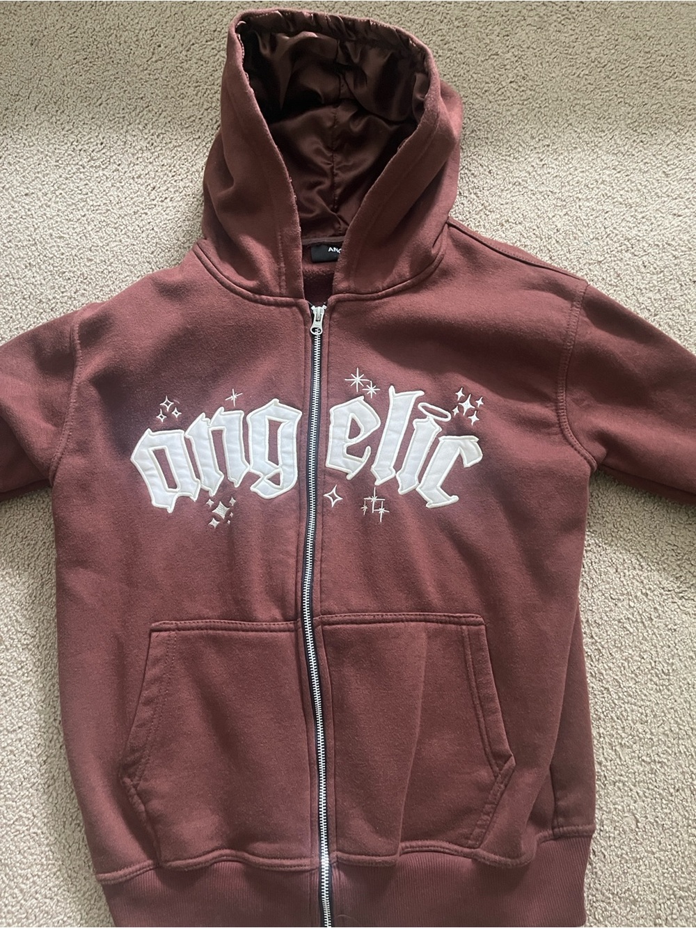Brown Angelic Motion zip up.